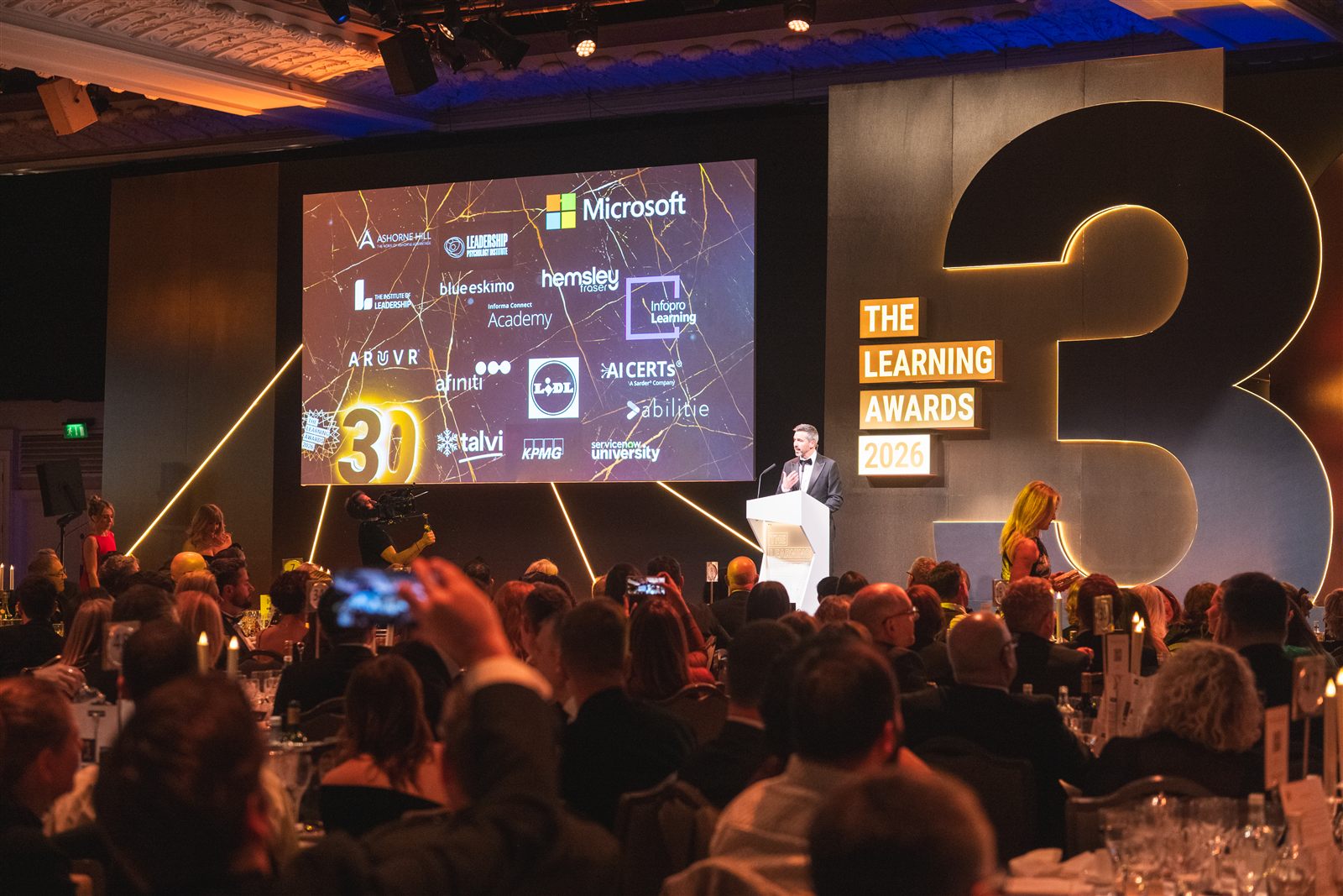 The Learning Awards 2026 ceremony stage and audience
